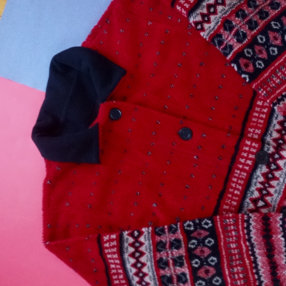 Vintage Marshlands Canada Retro Pattern Fleece Button-Up Sweater - Picture 2 of 8